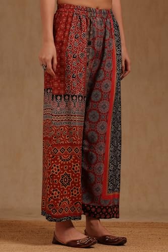 Soch Womens Navy Blue Muslin Solid Co-Ord Set