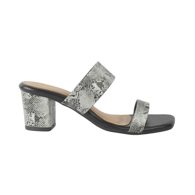 tresmode Rentu Women's Pewter Dress Block Heel Sandals in Size 7 UK / 40 EU