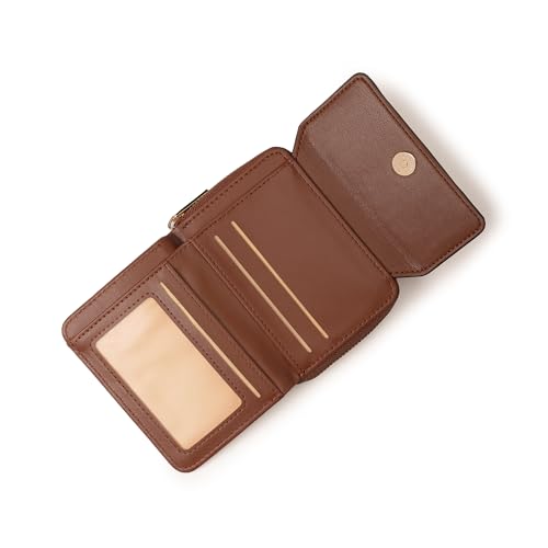 Fastrack Women's Mini Organizer Wallet | Flap Closure, Tri-Fold Design, Zip Coin Pocket, Card & Cash Slots | Compact & Organized | 6 Months Warranty