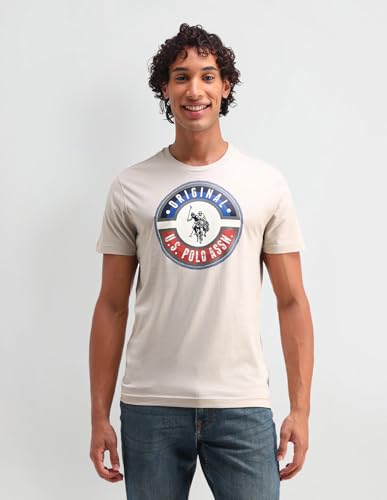 U.S. POLO ASSN. Men's Relaxed Fit T-Shirt (UDTSHS1061_Beige