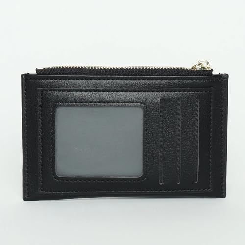 Hamster London Women Leather Millionaire Victoria Card Case with Zip-Black