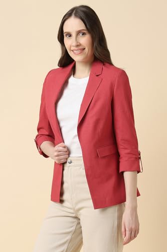 Allen Solly Women's Blazer (AHBZWRGPZ88105_Red