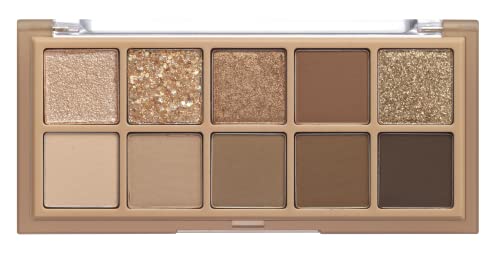 Rom&nd Better Than Palette 7.5g, 02 Mahogany Garden, Eye Makeup Palette, Shimmer Eye Shadow, Autumnal Warm Tones, from Light Beige to Deep Umber, Matte & Glittery, High Pigmented, Natural Look