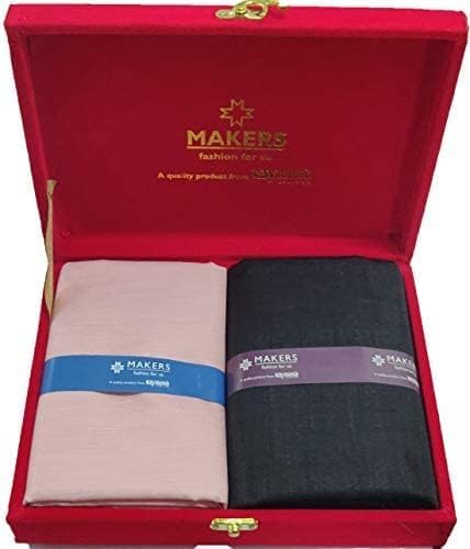 Raymond Fabrics Makers Men'S Viscose Solid Unstitched Shirt And Trouser Fabric Combo Gift Pack (Multicolour, Free Size)
