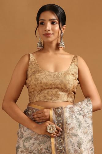 Soch Womens Beige Kota Botanical Saree