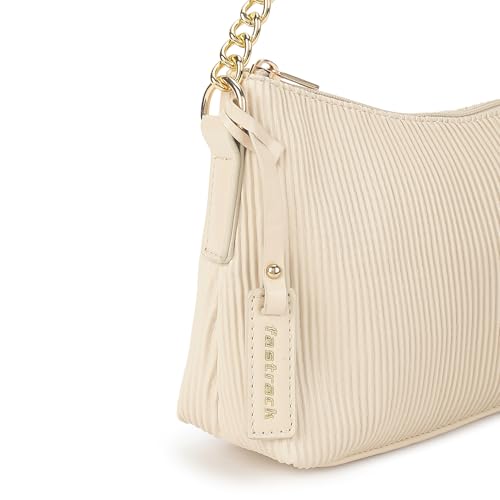 Fastrack Casual Shoulder Bag with Top Zipper Closure for Girls, Medium Size with Internal Zipper, Made with High-Quality Faux Leather, Versatile and Durable Design