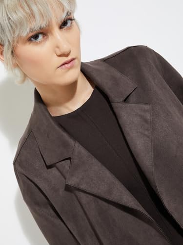 Max Alaya F x URB_N Women Suede Blazer (Brown_L)