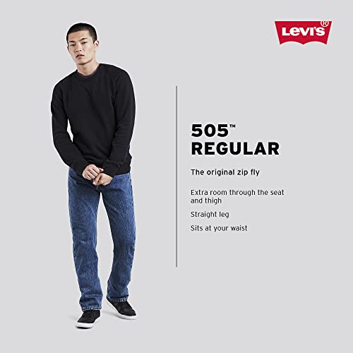Levi's Men's 505 Regular Fit Jeans, (New) Rinse Timberworlf, 42W x 30L