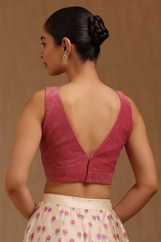 Soch Womens Blush Pink Spandex Solid Padded Blouse