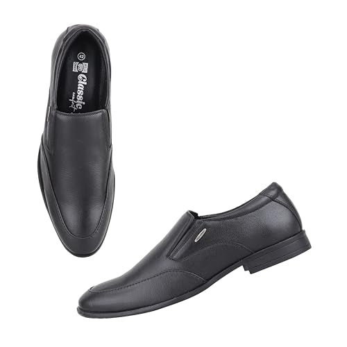 Red Chief Low Ankle Formal Slip On Shoes for Men | Black UK07