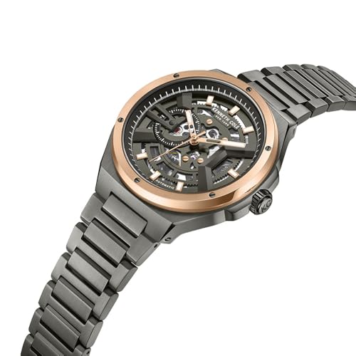 Kenneth Cole Automatic Black dial Stainless Steel Strap Watch for Men-KCWGY0064401MN