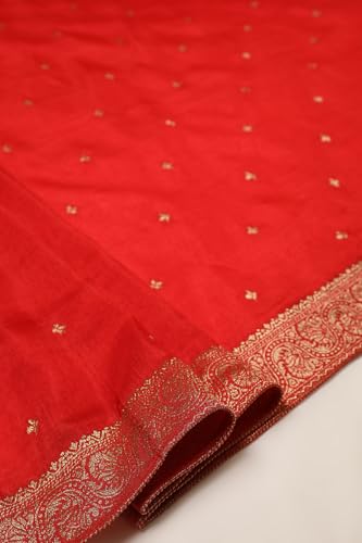 Soch Women Orange Brocade Ethnic Motifs Suit Set with Faux Mirror And Sequins