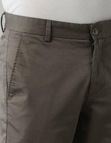 Arrow Men's Printed Slim Fit Acrylic Casual Trouser Olive