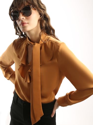 VERO MODA Women's Regular Fit Brown Top