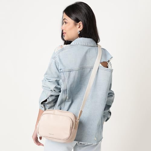 Fastrack Cloud Carry Sling | Lightweight Nylon Sling Bag for Women | Dual Compartments, Organiser Pockets & Adjustable Webbing Strap