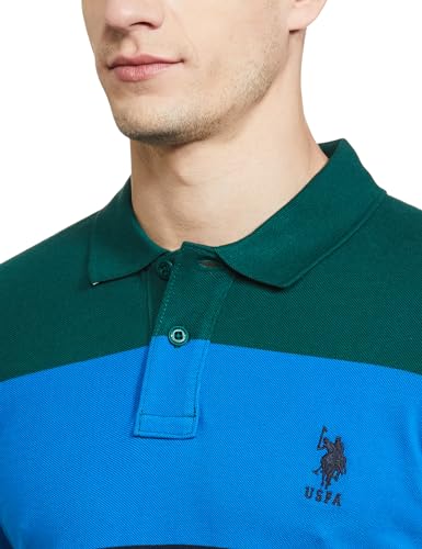 U.S. POLO ASSN. Mens Half SLLEEVE Polo T-Shirts (USTSHS1568_Green_XL)