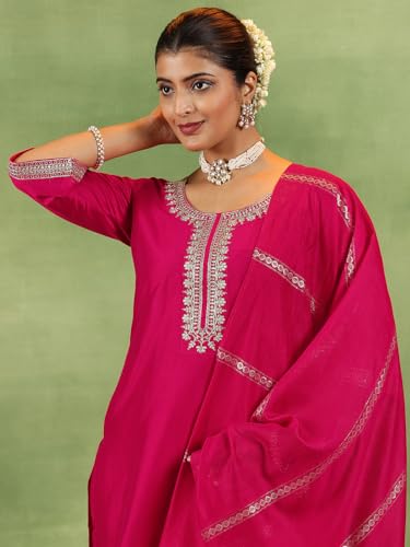 Gerua by libas Women's Silk Blend Kurta Set (GS879H_Coral