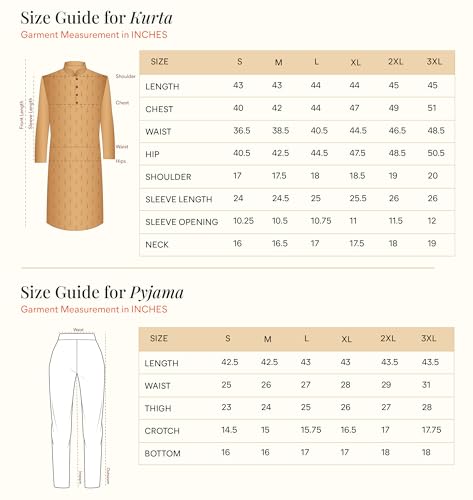 Manyavar Men's Viscose Blend Embroidery Kurta Set (Yellow,XL)