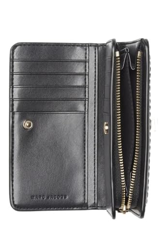 Marc Jacobs Black With Gold Hardware Groove Medium Bifold Women's Leather Wallet