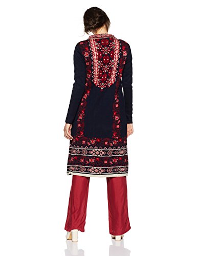 W for Woman Women's Ethnic Cardigan (17NO65261-66297_Blue_WG)