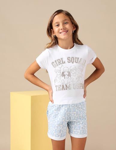 U.S. POLO ASSN. Girl Squad Pure Cotton T-Shirt (UGTSH0446_White_13-14Y)