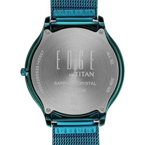 Titan Edge White Round Dial Stainless Steel Watch for Men - 1843QM08