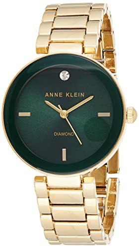 Anne Klein New York Analogue Women's Watch (Green Dial Gold Colored Strap)