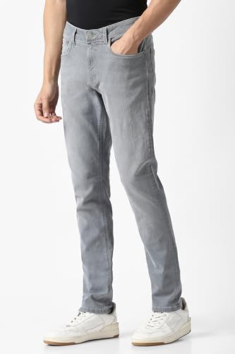 Men Grey Light Wash Jeans