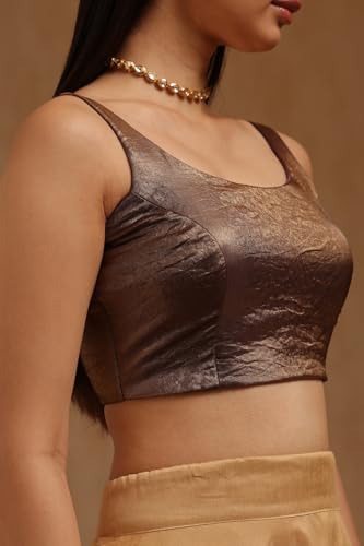 Soch Womens Purple Glass Tissue Solid Padded Blouse