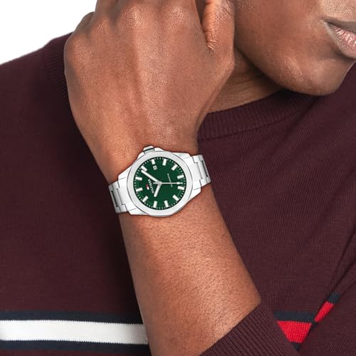Tommy Hilfiger Lars Automatic Chinese Automatic Analog with Green Dial Silver Stainless Steel Strap Watch for Men - TH1710694W