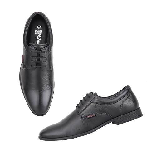 Red Chief Low Ankle Formal Derby Shoes for Men | Black UK06