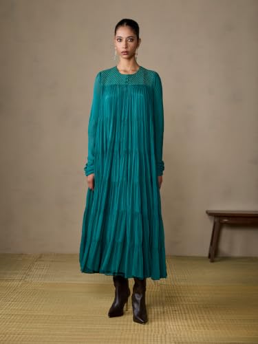 Ritu Kumar Ahram Teal Long Dress