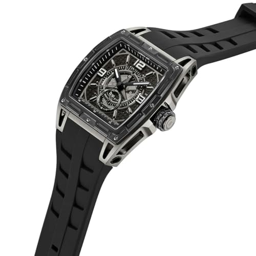 Cerruti 1881 Belluno Men's 43mm Black Dial Black Silicone Strap Analog Watch