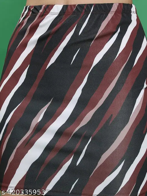 Ketch Women Brown & Multi Mini Skirt