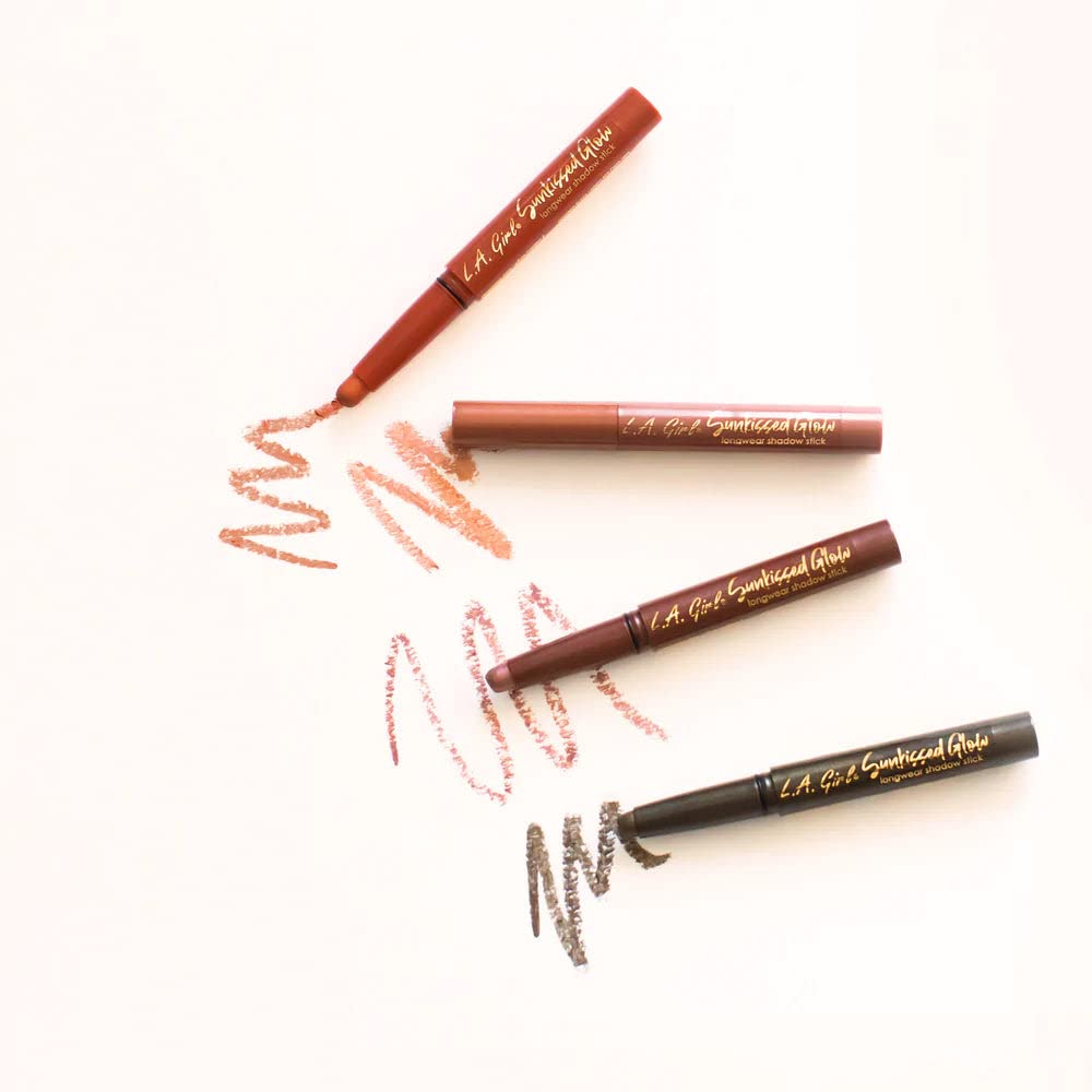 L.A. GIRL SUNKISSED GLOW LONGWEAR EYESHADOW STICK-SANDY DESERT Long Wear Brightening Eye Shadow Stick, Waterproof Eye Shadow, Vegan, No Parabens, Vitamin C & Mango Seed Oil, Intense Pigmentation
