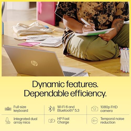 HP 15, 13th Gen Intel Core i5-1334U, (16GB DDR4,512GB SSD) Anti-Glare, Micro-Edge, FHD, 15.6''/39.6cm, Win11 Home, M365 Basic(1yr)* Office24, Silver, 1.59kg, Intel® Graphics, Camera w/Shutter Laptop