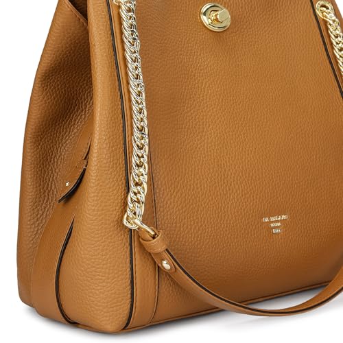 Da Milano Leather Shoulder Bag for Women - Caramel Brown (LB-00846B)