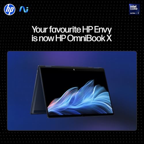 HP OmniBook X Flip (Previously Envy), Intel Core Ultra 7 258V Next Gen AI Laptop, 47 Tops (32GB LPDDR5X, 1TB SSD) 3K,OLED, 0.2ms,14''/35.6cm Touch, Win11, Office24, Blue, 1.38kg, 5MP Camera, fm0029TU