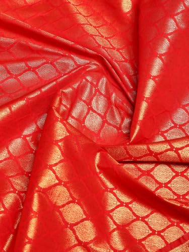 Meena Bazaar Art Silk Saree For Women |RED Colour