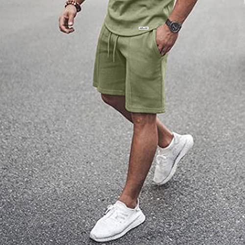 Azlax Men's Smart Fit Cotton Shorts with Pockets | Loungewear Shorts | Outdoor Shorts Olive Green