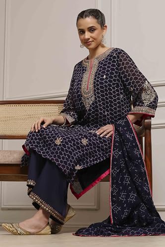 Biba Women Purple Viscose Straight Suit Set_40