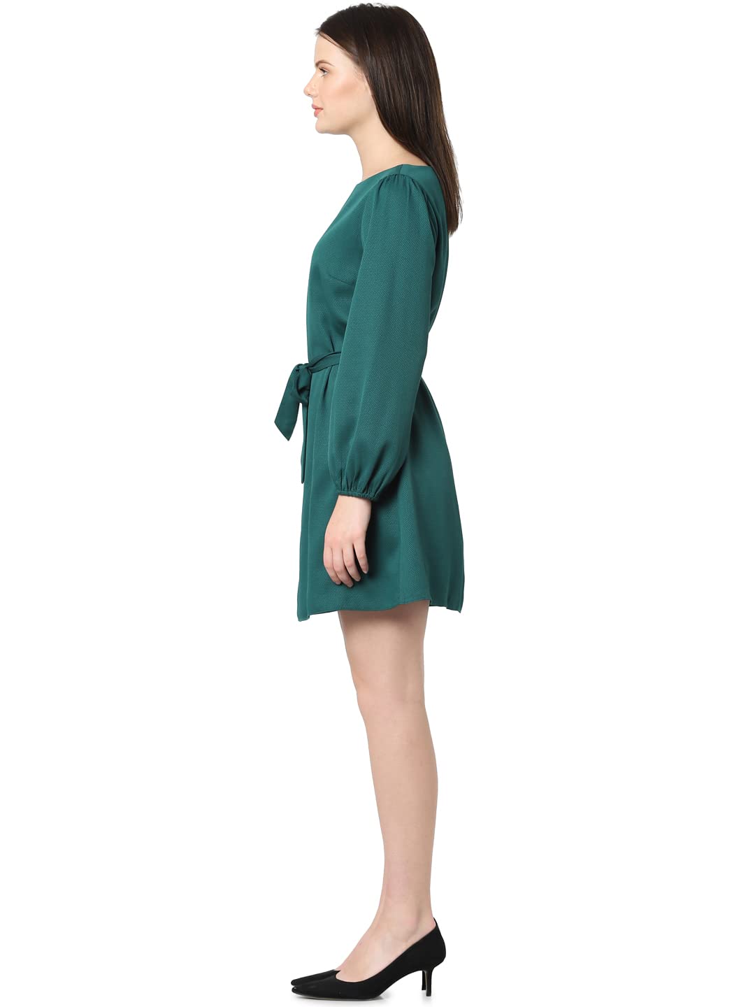 Vero Moda Women's Polyester A-Line Above The Knee Dress (238933901-Rain Forest_Rain M) Green
