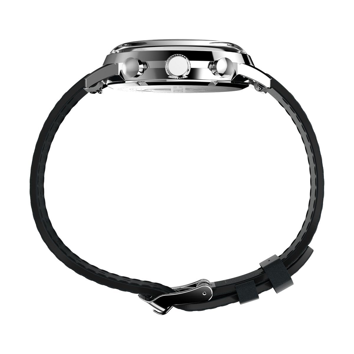 TIMEX Marlin Analog Watch for Man with Silver Round Dial & Black Leather Strap Band Water Resistant Men's Wrist Watches - TW2W10300UJ