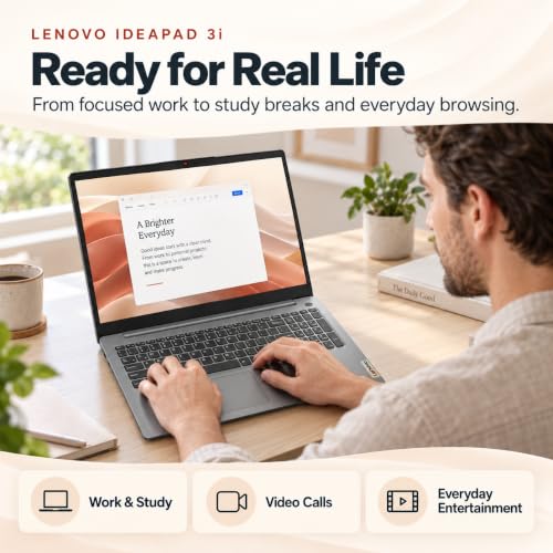 Lenovo IdeaPad 3i 15.6" FHD IPS Touchscreen Laptop, Intel Core i5-1135G7, 20GB RAM, 512GB PCIe NVMe SSD, Backlit Keyboard, Fingerprint Reader, Bluetooth, Wi-Fi, HDMI, Windows 11, Arctic Grey