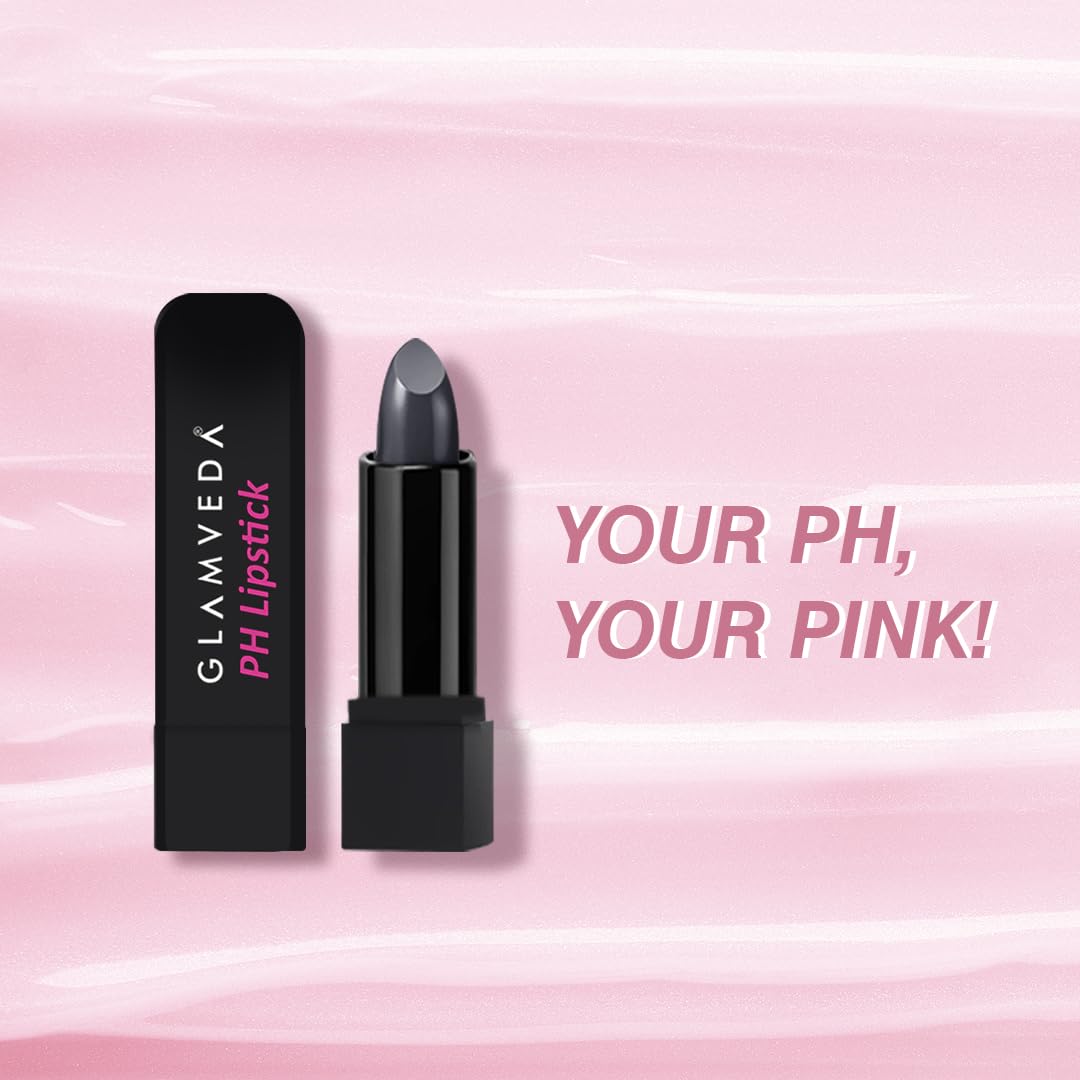 Glamveda Ph Lipstick (Pack of 3) | Color Changing Black Lipstick With Glossy Pink Payoff | Long Lasting Nourishment, SPF 10, Enriched With Vitamin E & Jojoba Oil| Vegan & Paraben Free | 4 gm