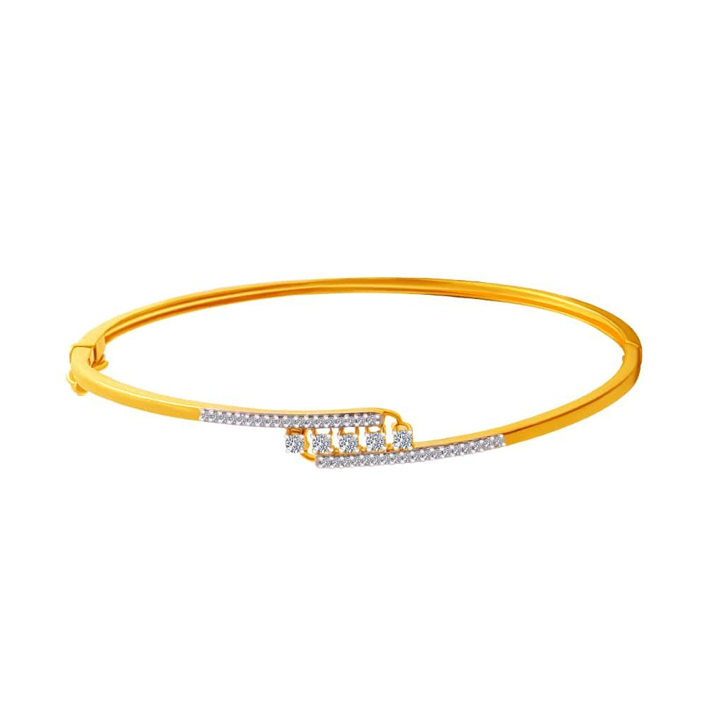 P.C. Chandra Jewellers 18KT Gold with Diamond Bangles for Women (Gold)