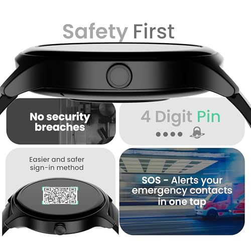 GOBOULT Newly Launched Rover Pro 1.43'' AMOLED, Free Straps, Bluetooth Calling, IP68, Zinc Alloy Frame, 1000 Nits Brightness, AI Voice Assistant, SpO2, 120+ Sports Mode Smartwatch (Pure Black)