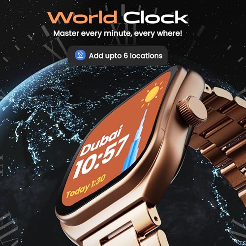 GOBOULT Trail Smartwatch 2.01" 3D Curved HD Display, BT Calling 5.3, 600 Nits Brightness, IP68, 190+ Watchfaces, 120+ Sports Modes, AI Voice Assistant, SpO2 Monitoring (Rose Gold)