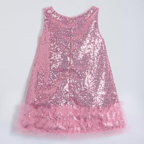 Hopscotch Girls Pink Sleeveless Sequined Party Dress with Headband for Age (4-5 Years)