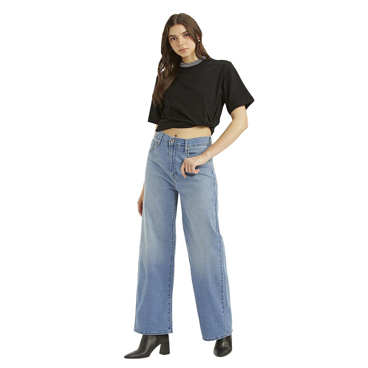Levi's Women's Mid Indigo Flared Fit High-Rise Jeans, 1001, 32